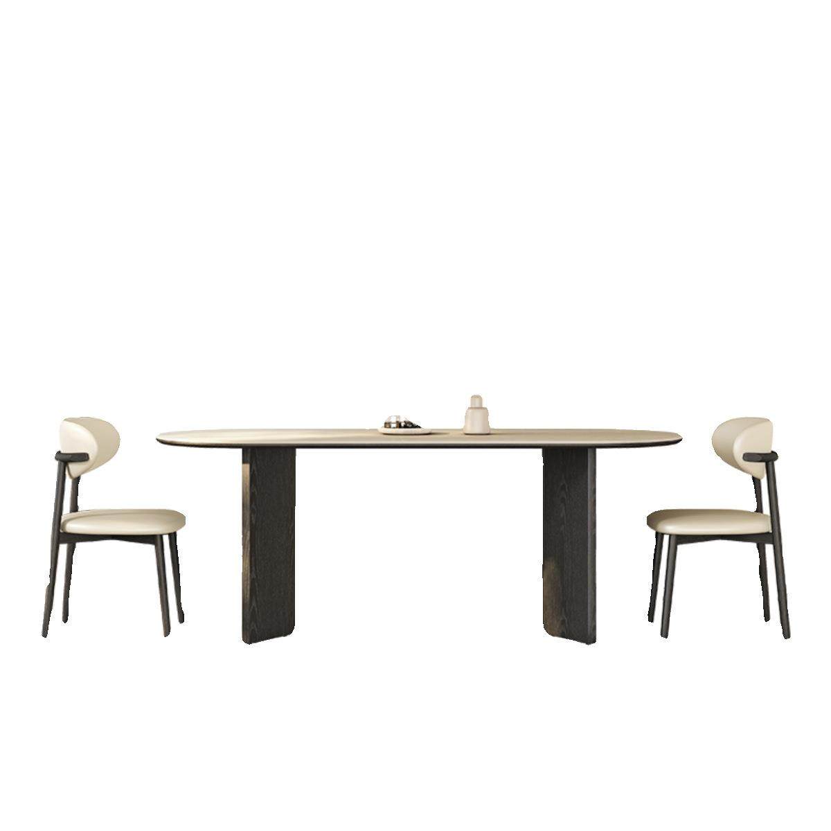 德利丰洞石岩板餐桌椭圆形实木餐桌复古法式饭桌子现代简约小户型,淘宝优惠券,粉丝福利购,淘宝优惠卷