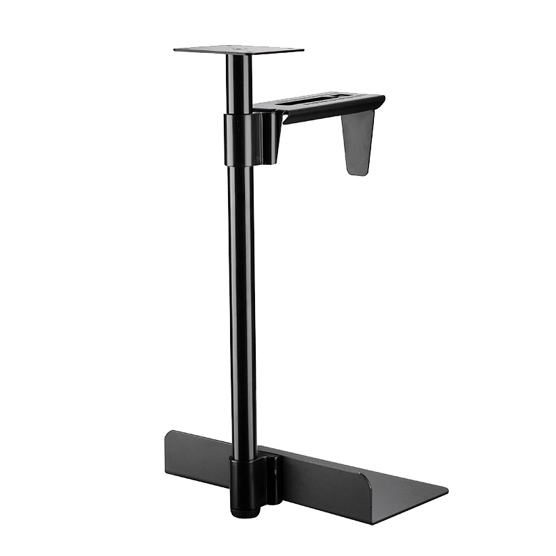 Main rack chassis bracket Office desk hanging metal black host computer rack hanging host chassis bracket