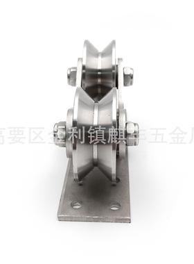 68起重吊轮双轮加长底不锈钢角轮平移门方管轨道轮平移门角轮