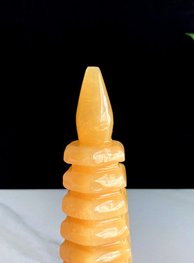 天然玉石雕刻 黄玉文昌塔摆件9层13层客厅办公室书房桌面装饰礼品