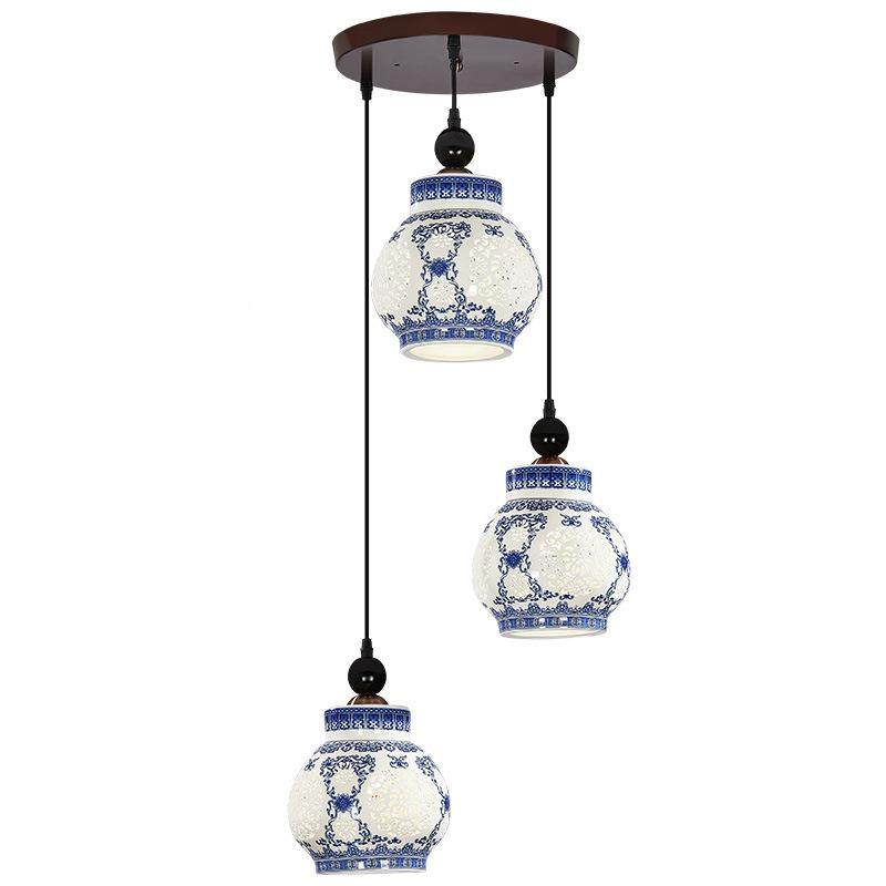 新中式吊代灯实木客厅灯墅国复式餐厅别酒店现陶瓷80433吊灯具仿,淘宝优惠券,粉丝福利购,淘宝优惠卷