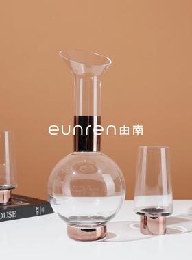 欧式创意玻璃冷水壶醒酒器ZCK高装端酒具套摆装件家餐厅桌面居软