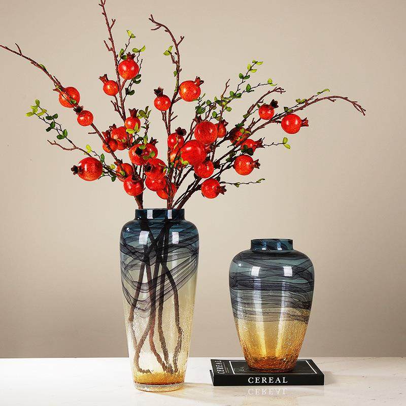 现代简约彩色玻璃花瓶摆件客厅电视柜餐桌茶几玄关插花花器装饰品,淘宝优惠券,粉丝福利购,淘宝优惠卷