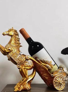 跨品境车欧式马到成功马拉鹿拉车红酒架家ZtrWsjmy居高档酒柜酒装