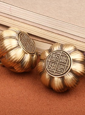 黄铜胜算在握手把件创意把玩装饰摆件大蒜复古转转金属工艺品车内