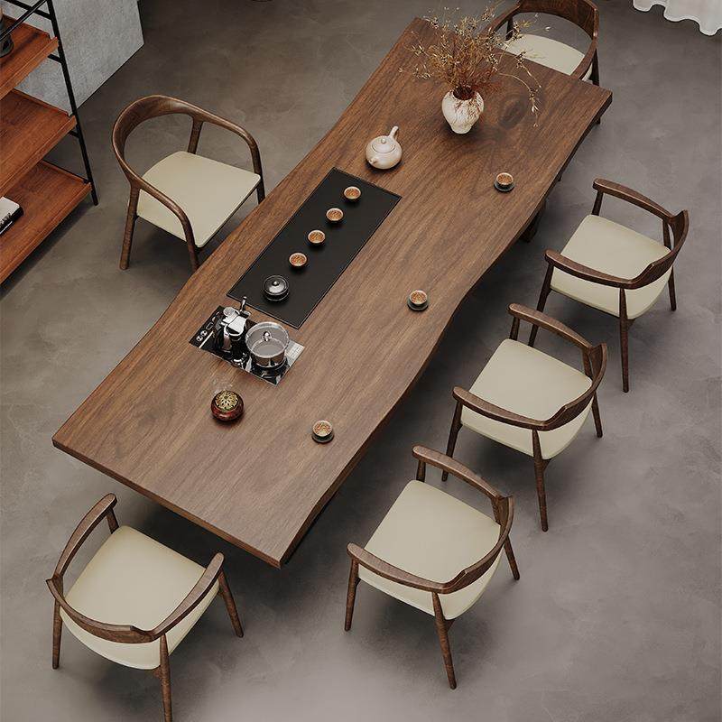 中实木茶桌全套原式新木板一体嵌VAX入式茶台简约办大公室会客泡,淘宝优惠券,粉丝福利购,淘宝优惠卷