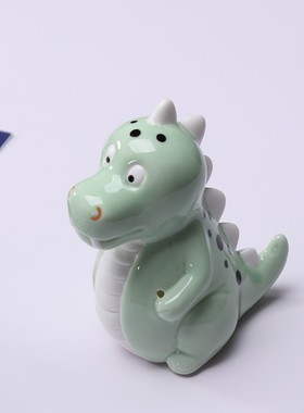 创意手工陶瓷摆件卡通可爱龙宝动物小恐龙桌面线香插香器桌面摆件