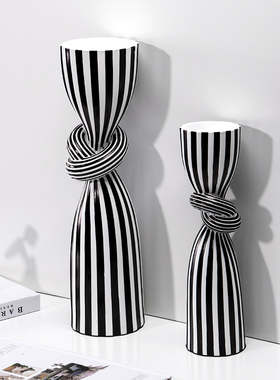 简约创意软装工艺品摆设黑白条纹家居饰品客厅酒柜电视柜桌面装饰