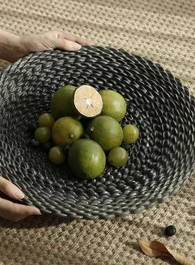 式几中古黑DYV法色编果盘织样板间酒店民宿家居茶桌面装饰品艺术