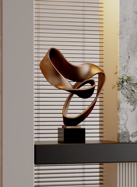 几何乌比斯环玻璃钢雕塑摆件售楼处装饰品抽象艺术品现代酒店走廊