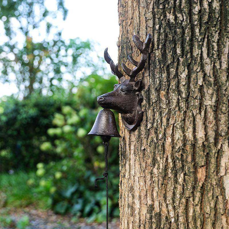 欧式铸铁鹿头门铃家居复古花园庭院装饰工艺手摇铃壁挂创意怀旧,淘宝优惠券,粉丝福利购,淘宝优惠卷