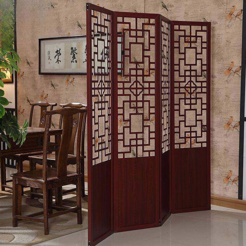 新中式屏风隔断客厅移动折叠办公室简约现代花镂空推拉卧室玄关厂,淘宝优惠券,粉丝福利购,淘宝优惠卷