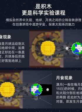 双鹰咔嗒C71004创意宇宙太阳系模型男女孩拼装小颗粒积木玩具