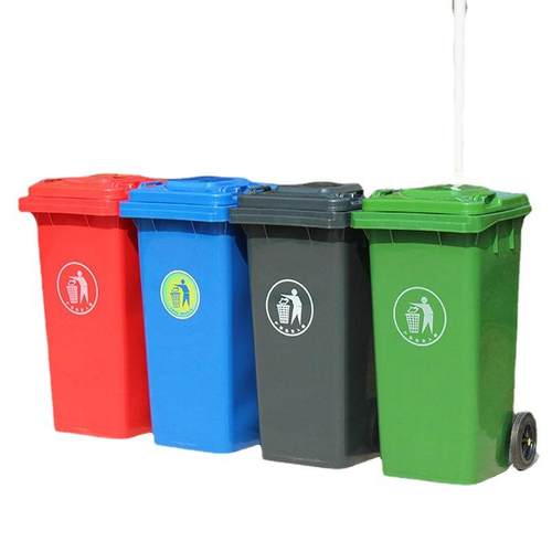 物业街道户外塑料垃圾桶100L120L240L升挂车环卫垃圾桶分类垃圾桶 - 图0