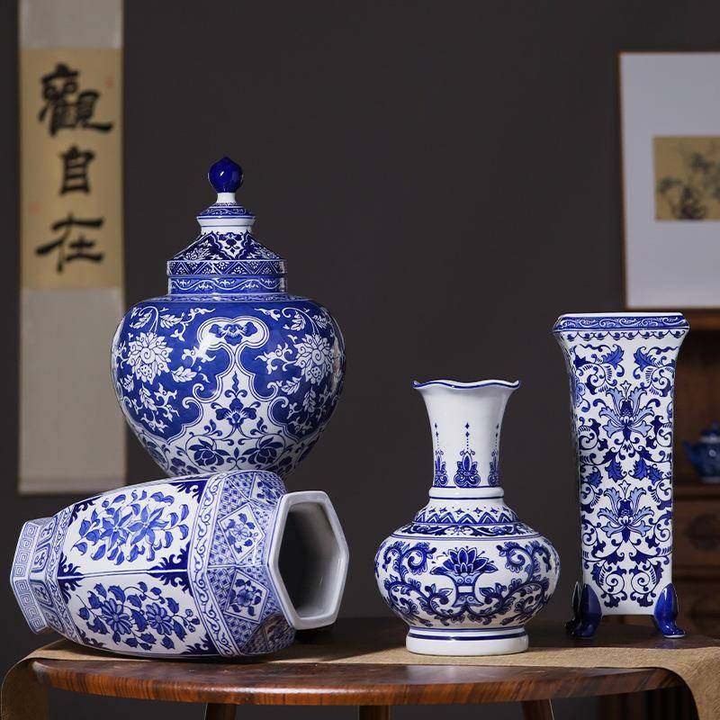 陶瓷青花瓷花瓶摆件家居客厅插花电视柜装饰摆设桌面摆件陶瓷花瓶,淘宝优惠券,粉丝福利购,淘宝优惠卷