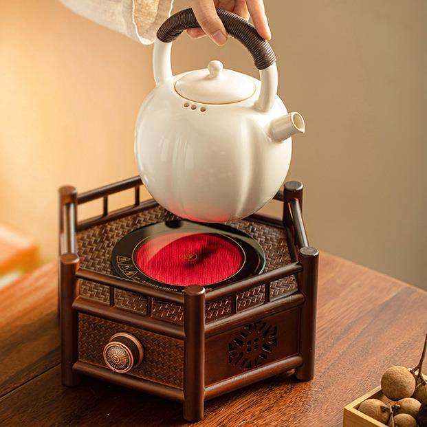 竹编手工电陶炉电热养生茶炉烧水围炉煮茶器家用复古茶桌打边炉,淘宝优惠券,粉丝福利购,淘宝优惠卷