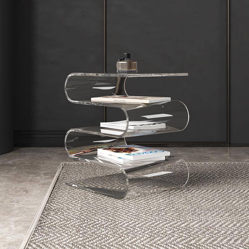 美式边几奶室油风透明家用沙发卧角几极型*未定简木实床头客柜厅 - 图1