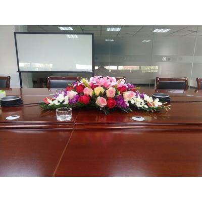 绢花花仿真桌花会议商务用长桌办公室假花台式餐桌花插花高档装饰,淘宝优惠券,粉丝福利购,淘宝优惠卷