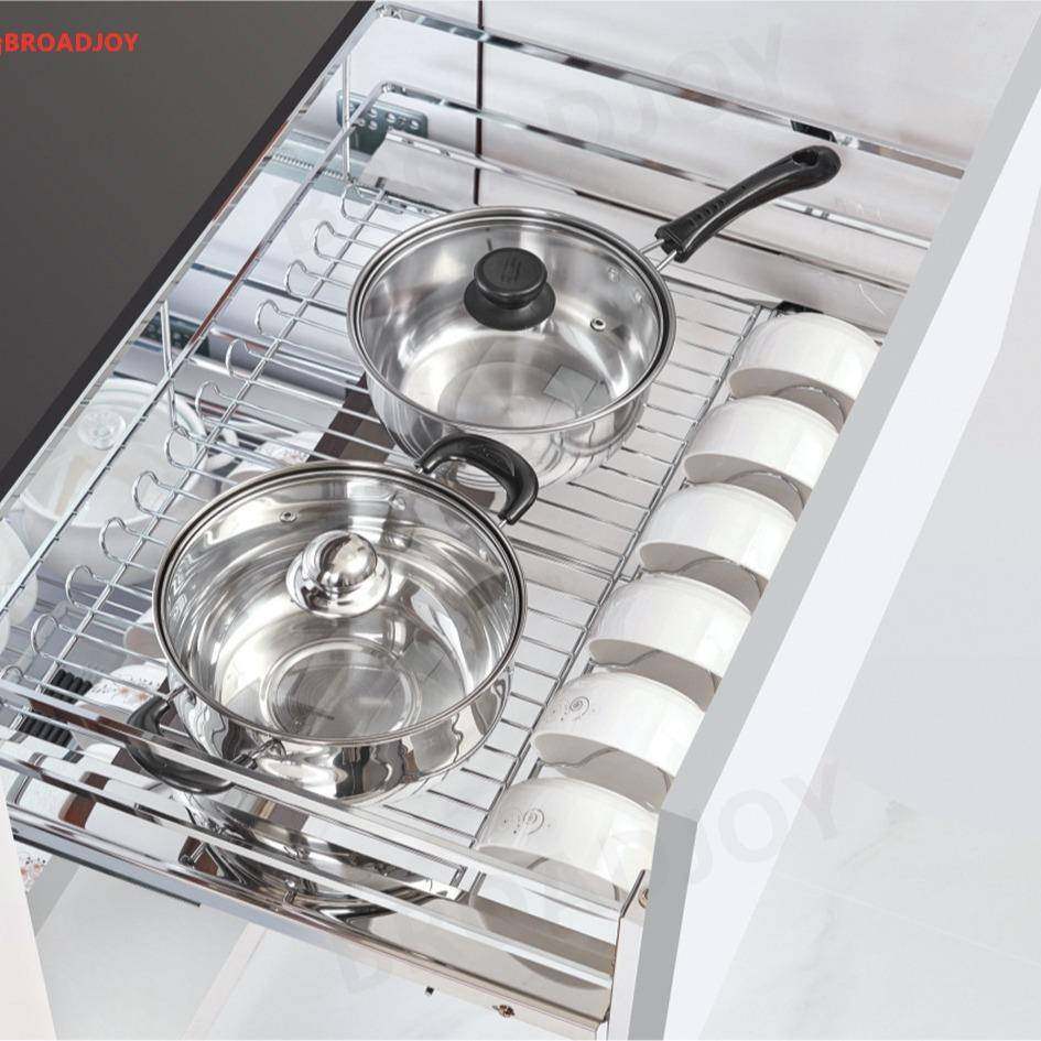 拉篮厨房橱柜201不锈钢双层抽屉式碗架收纳调味内置橱柜碗篮,淘宝优惠券,粉丝福利购,淘宝优惠卷