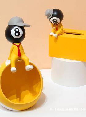 网俱红卡CNW通黑地八台球公仔模型雕台球厅乐部开业装饰落创意摆