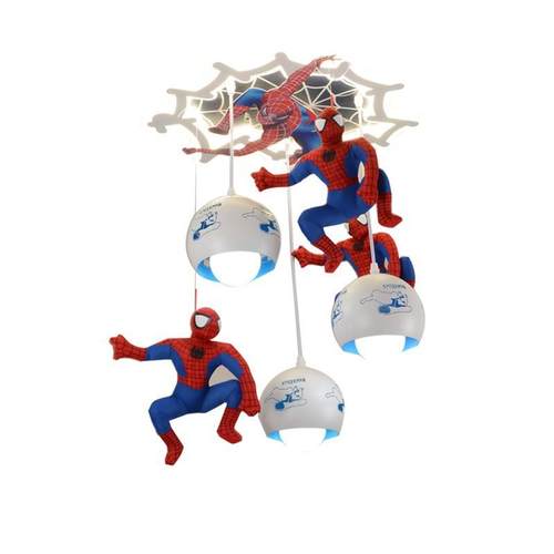 美式创意卡通蜘蛛侠超级英雄游戏儿童房灯男孩卧室房间灯具 - 图3