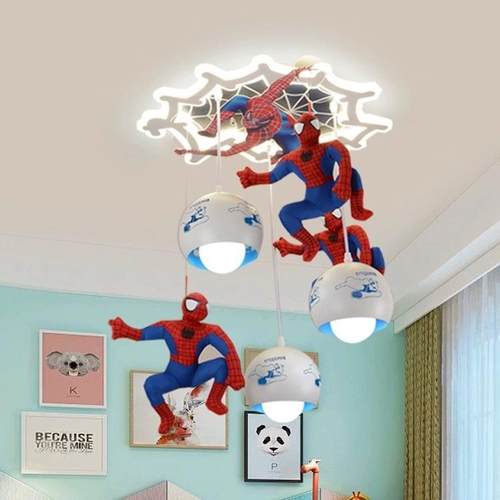 美式创意卡通蜘蛛侠超级英雄游戏儿童房灯男孩卧室房间灯具 - 图2