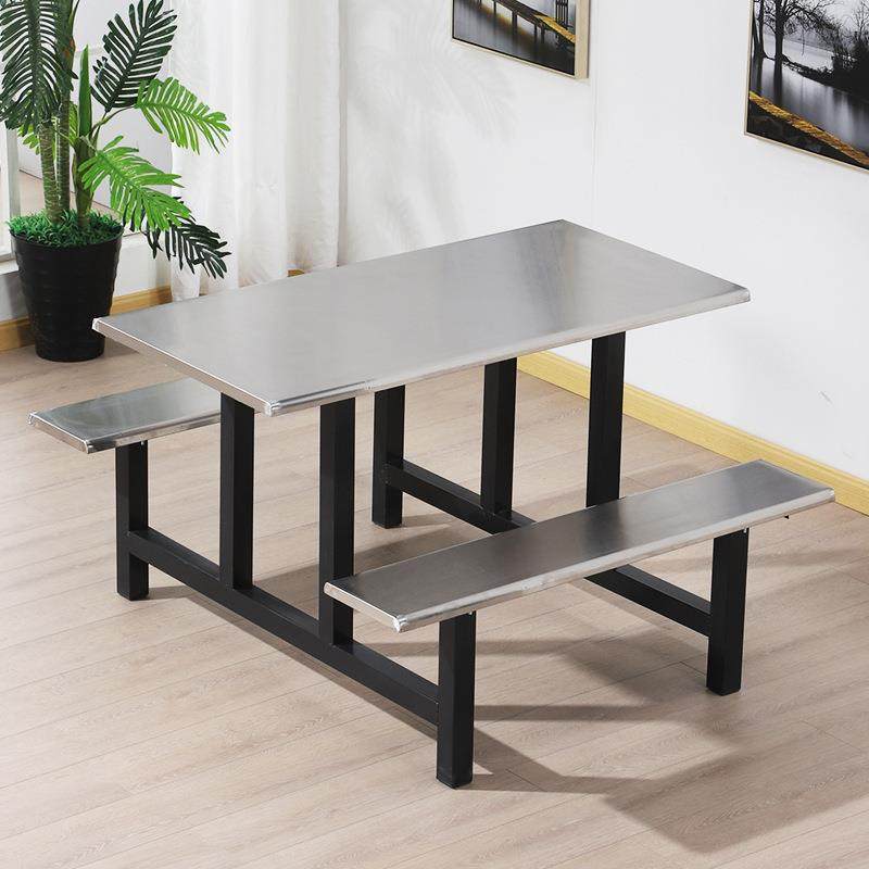 学校公司食堂工厂饭堂不锈钢餐桌4/6/8人位加固连体快餐桌椅组合,淘宝优惠券,粉丝福利购,淘宝优惠卷