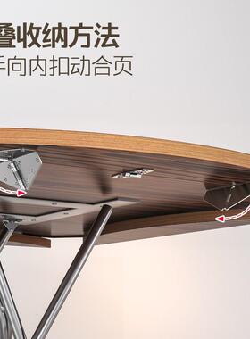 圆形简易折叠桌子可方可圆餐桌可折叠小户型家用正方形饭桌大新品