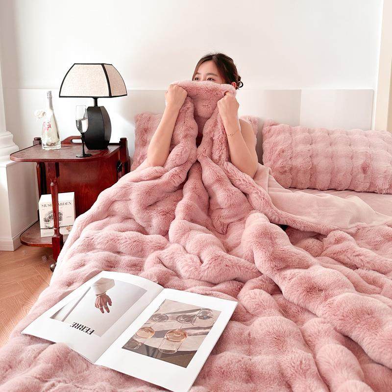 冬季加厚兔兔绒加绒床上四件套公主风双面毛绒牛奶珊瑚绒床单被套,淘宝优惠券,粉丝福利购,淘宝优惠卷