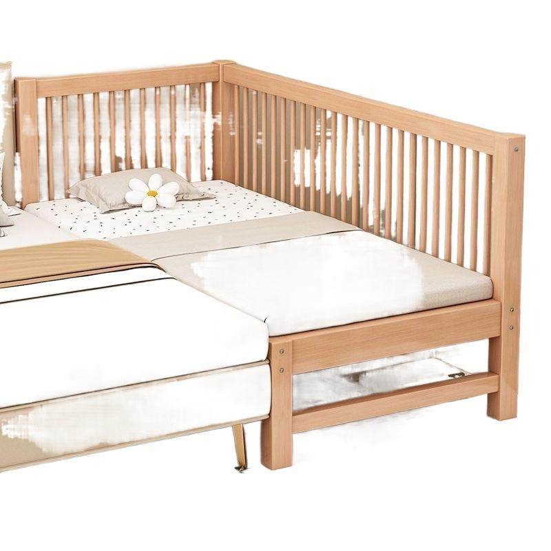 榉木拼接床婴儿可升降护栏加宽床边神器可大人实木儿童拼接床,淘宝优惠券,粉丝福利购,淘宝优惠卷