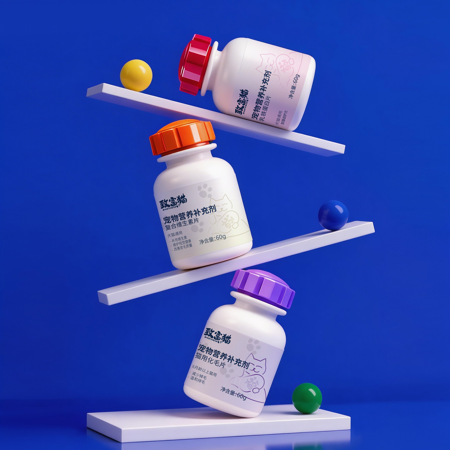 致富猫乳铁蛋白维生素宠物营养品组合装