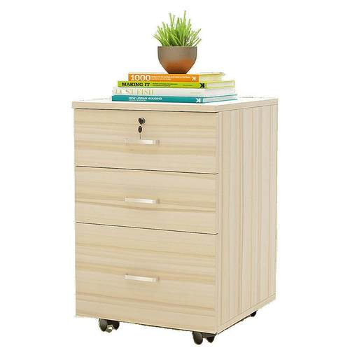 移动文件柜地式矮活柜动柜子储物落见详情床头柜带锁抽屉资料柜柜 - 图3