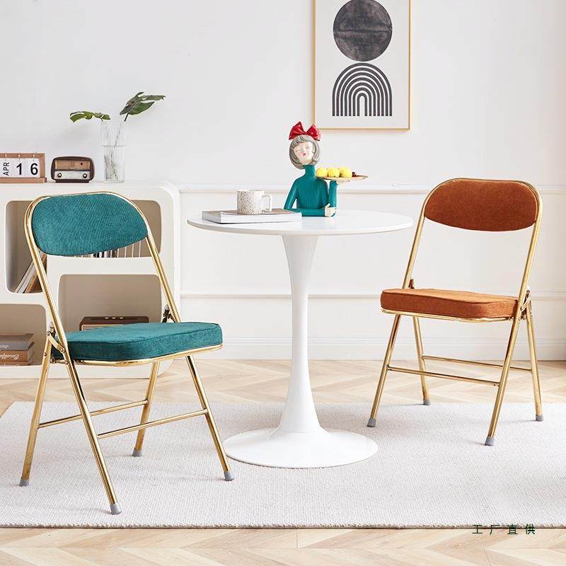 复古折叠椅子灯芯绒家用网红拍照椅靠背餐椅烧烤大排档火锅店凳子,淘宝优惠券,粉丝福利购,淘宝优惠卷