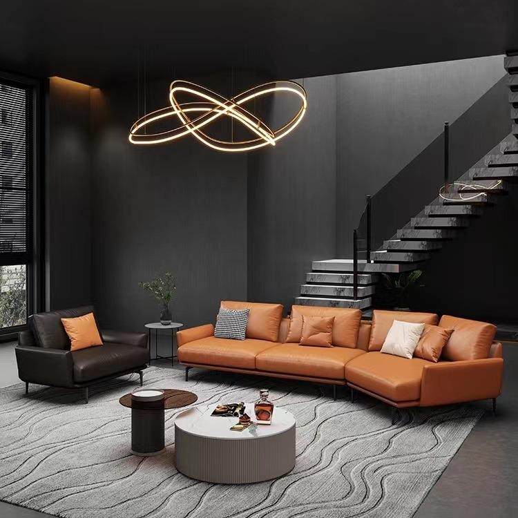 意式极简真皮沙发北欧轻奢现代简约皮艺羽绒转角客厅组合家具,淘宝优惠券,粉丝福利购,淘宝优惠卷