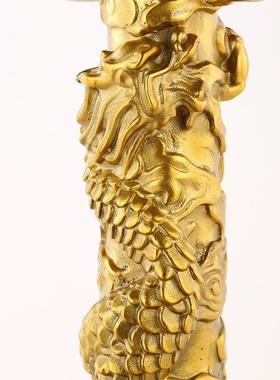 厂家黄铜华表摆件华表摆件中华柱黄柱龙柱354铜办公摆件室饰品