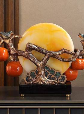 柿新摆件乔迁居礼品玄关电26671009视柜鞋柜装脂中式饰品合柿成树