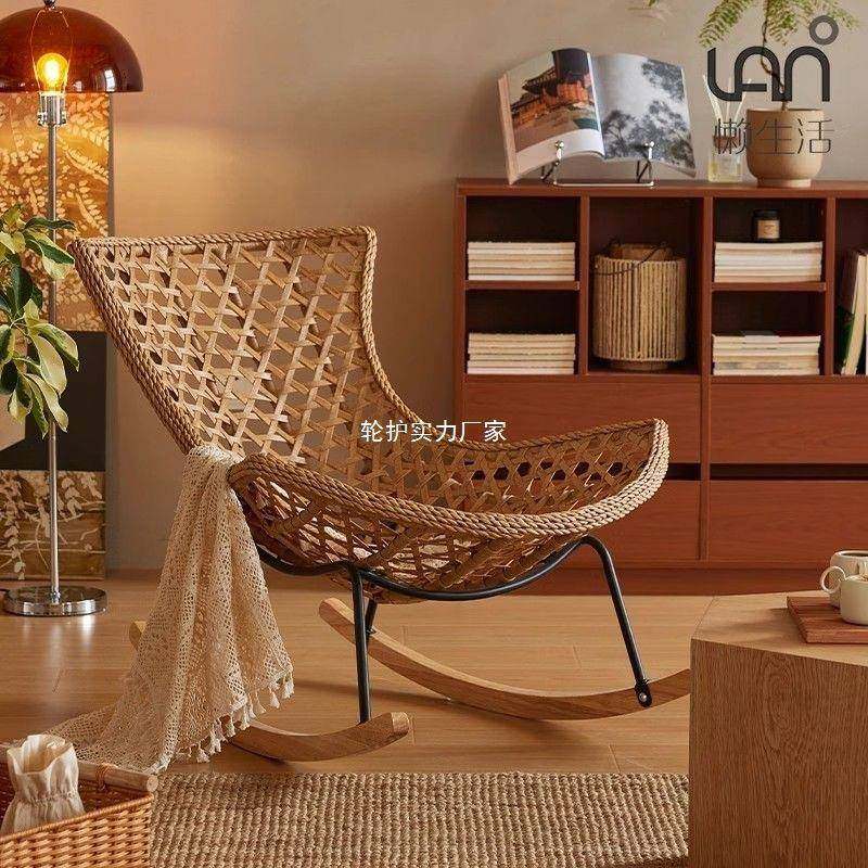 复古摇摇椅家用阳台休闲单人椅懒人沙发摇椅成人躺椅夏季户外藤椅,淘宝优惠券,粉丝福利购,淘宝优惠卷