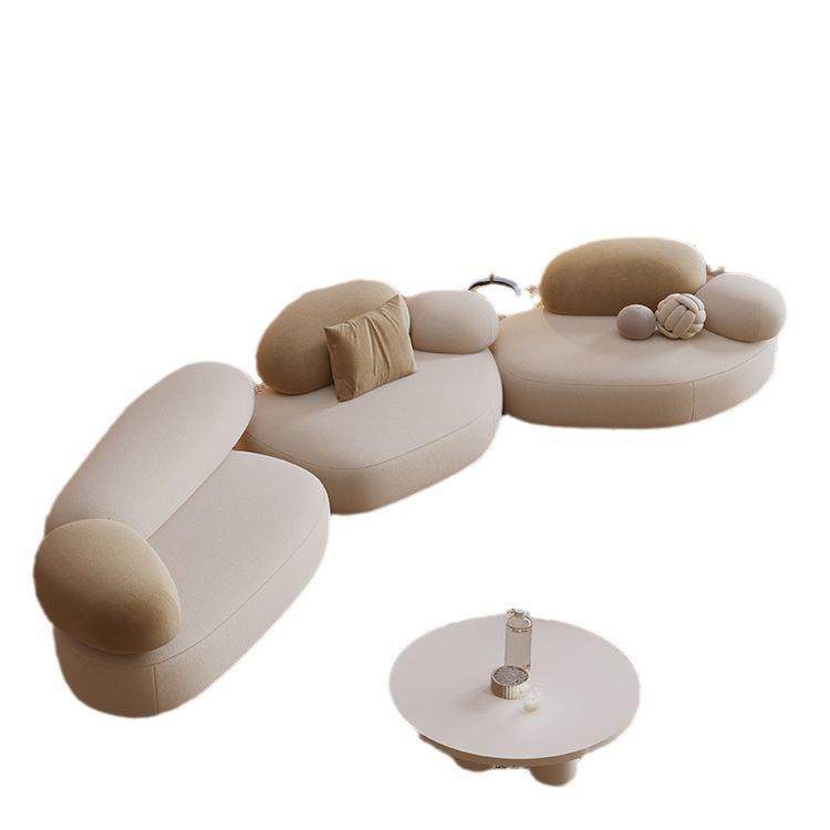 鹅卵石奶油风布艺沙发小户型客厅桌椅美容店休息区接待沙发组合,淘宝优惠券,粉丝福利购,淘宝优惠卷