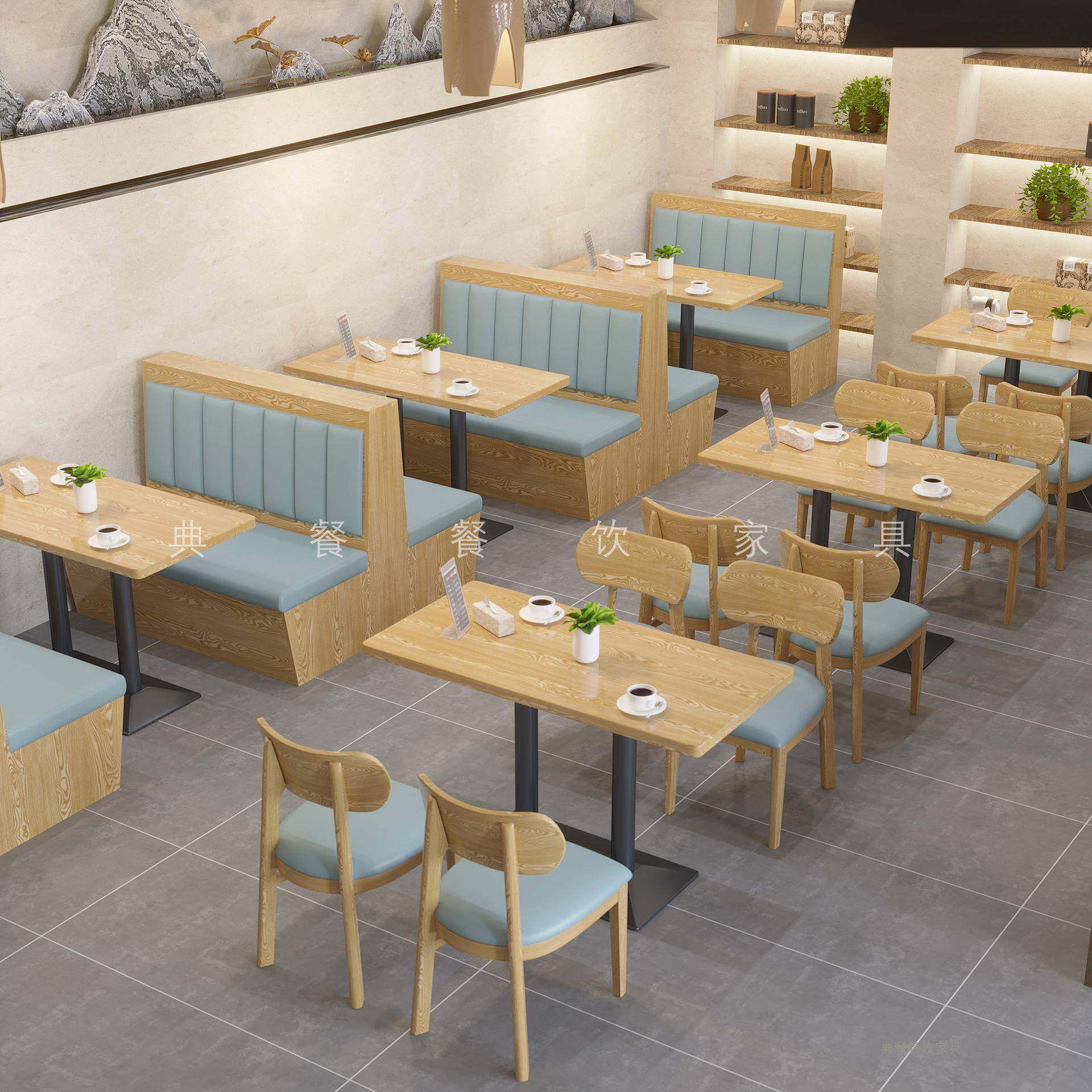 餐饮桌椅组合面馆快餐小吃店餐桌汉堡餐厅甜品店靠墙卡座沙发,淘宝优惠券,粉丝福利购,淘宝优惠卷