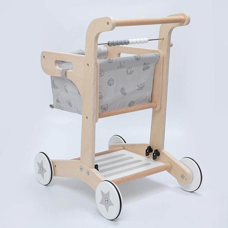 北欧婴幼儿童手推学步车仿真过家家超市1购物车2-3岁木质玩具,淘宝优惠券,粉丝福利购,淘宝优惠卷