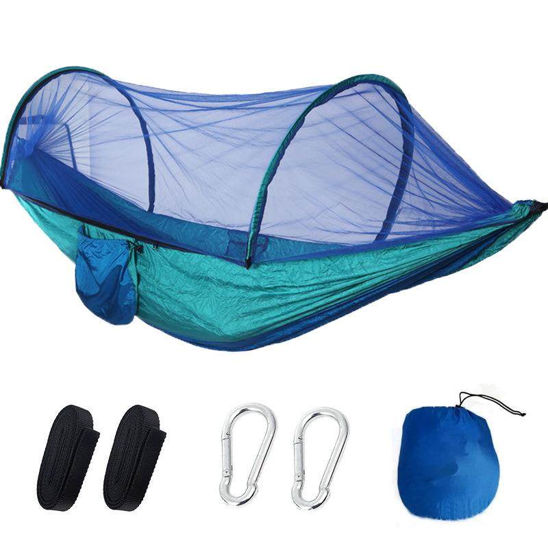 户外露营吊床防蚊防侧翻带蚊帐单双人降落伞自动撑杆防蚊野营吊床,淘宝优惠券,粉丝福利购,淘宝优惠卷