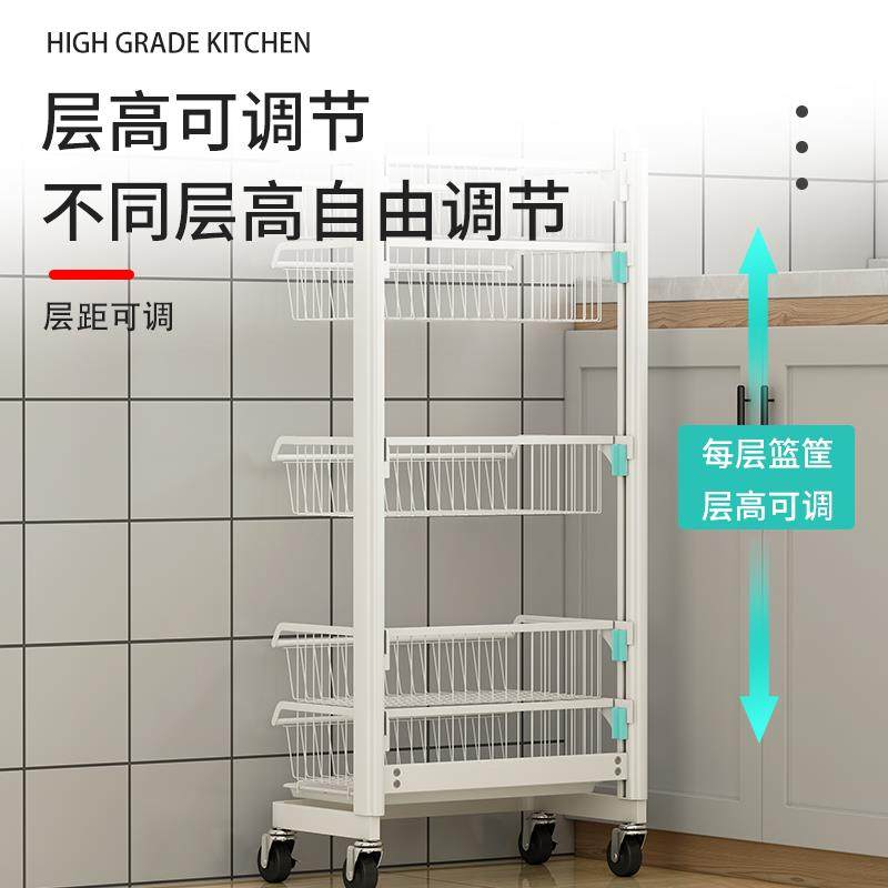 #新款白色厨房蔬菜置物架落地多层家用多功能菜架子姜蒜水果圣之,淘宝优惠券,粉丝福利购,淘宝优惠卷