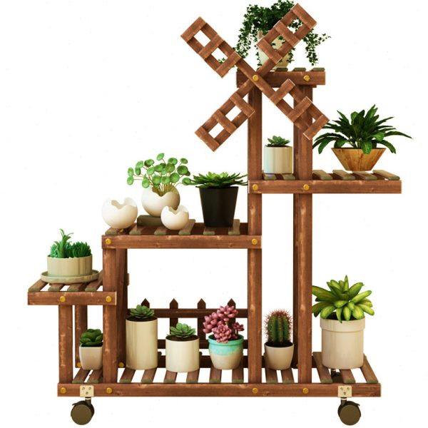 客厅实木花架子室内多层落地式阳台置物架多肉绿萝植物摆放花盆架,淘宝优惠券,粉丝福利购,淘宝优惠卷