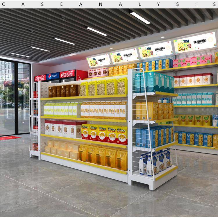 Supermarket convenience store shelf all-steel single-sided wall display cabinet perforated plate punched back plate double-sided intermediate combination goods