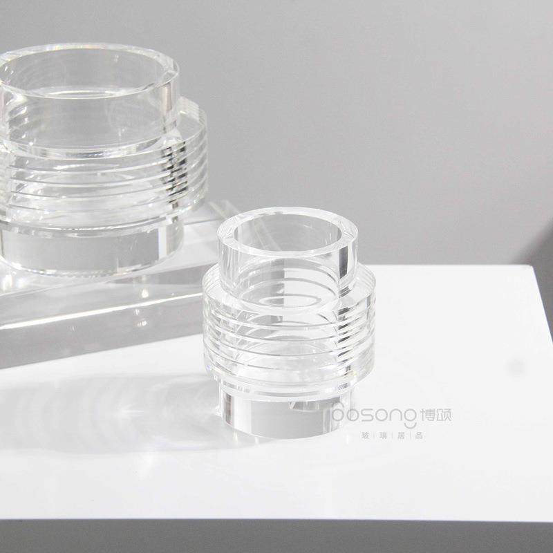 简约现代水晶透明几何条纹花器摆件售楼处样板间洽谈桌面艺术装饰,淘宝优惠券,粉丝福利购,淘宝优惠卷