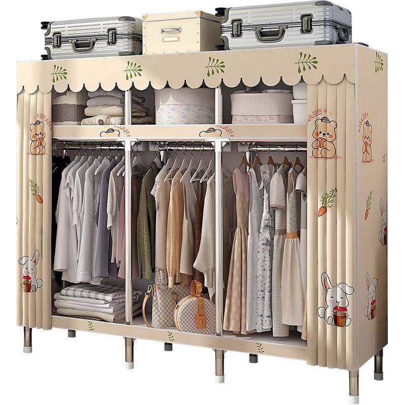 26MM衣柜卧室家用出租房用简易组装布衣柜加厚全钢架结实耐用衣橱,淘宝优惠券,粉丝福利购,淘宝优惠卷