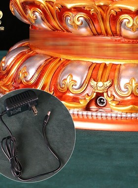 藏族转简经筒电动转轮红铜色超大号树脂金转筒静音摆件插电转金桶