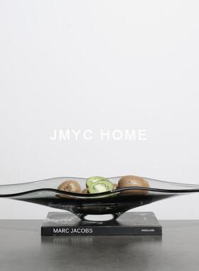 轻奢餐厅吧台面玻璃水果托摆件装饰品茶样TB637515板桌间客厅桌盘