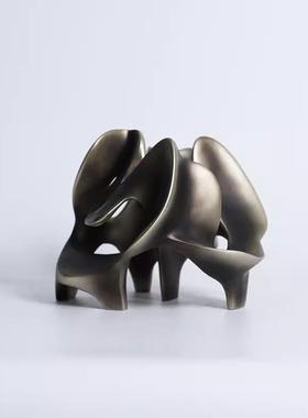 现轻奢代创意新中式色镂空摆BMA金视件样板间售楼处客厅电柜桌面