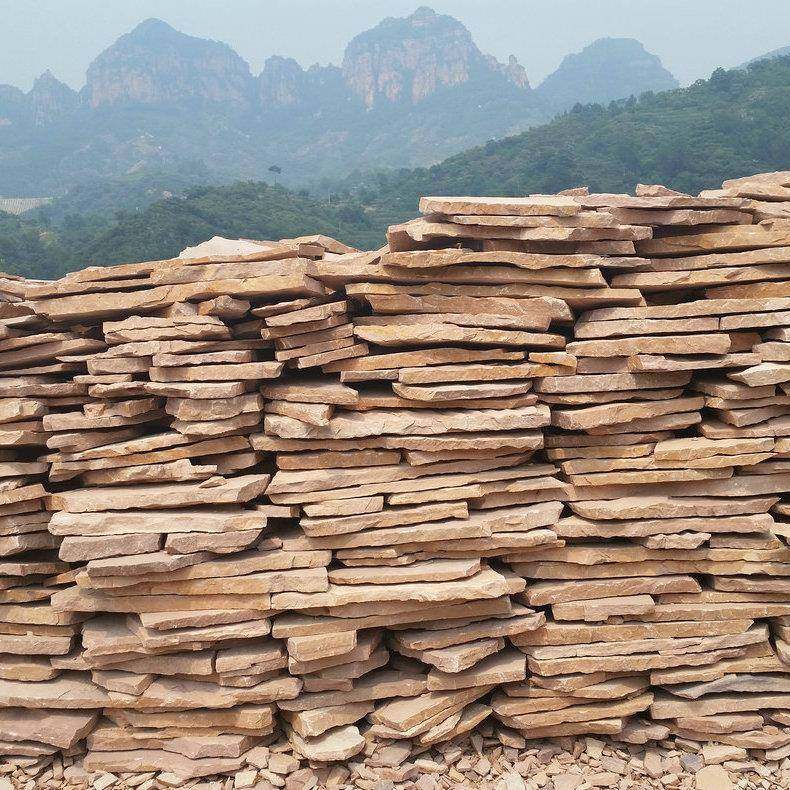 粉砂岩乱形石庭院贴墙青石板公园步道红色火山岩碎拼石不规则地铺,淘宝优惠券,粉丝福利购,淘宝优惠卷